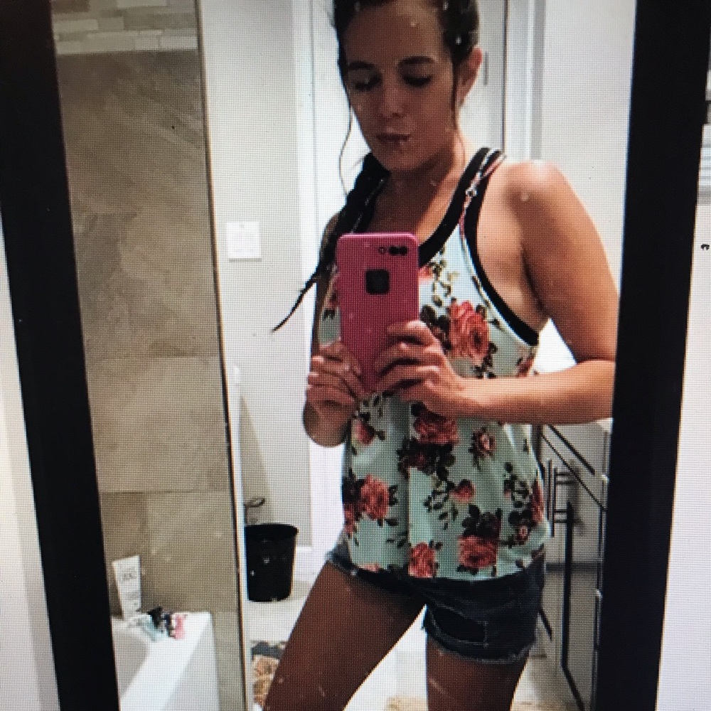 Essentials Rose Print Camisole Top - Picture 7 of 7